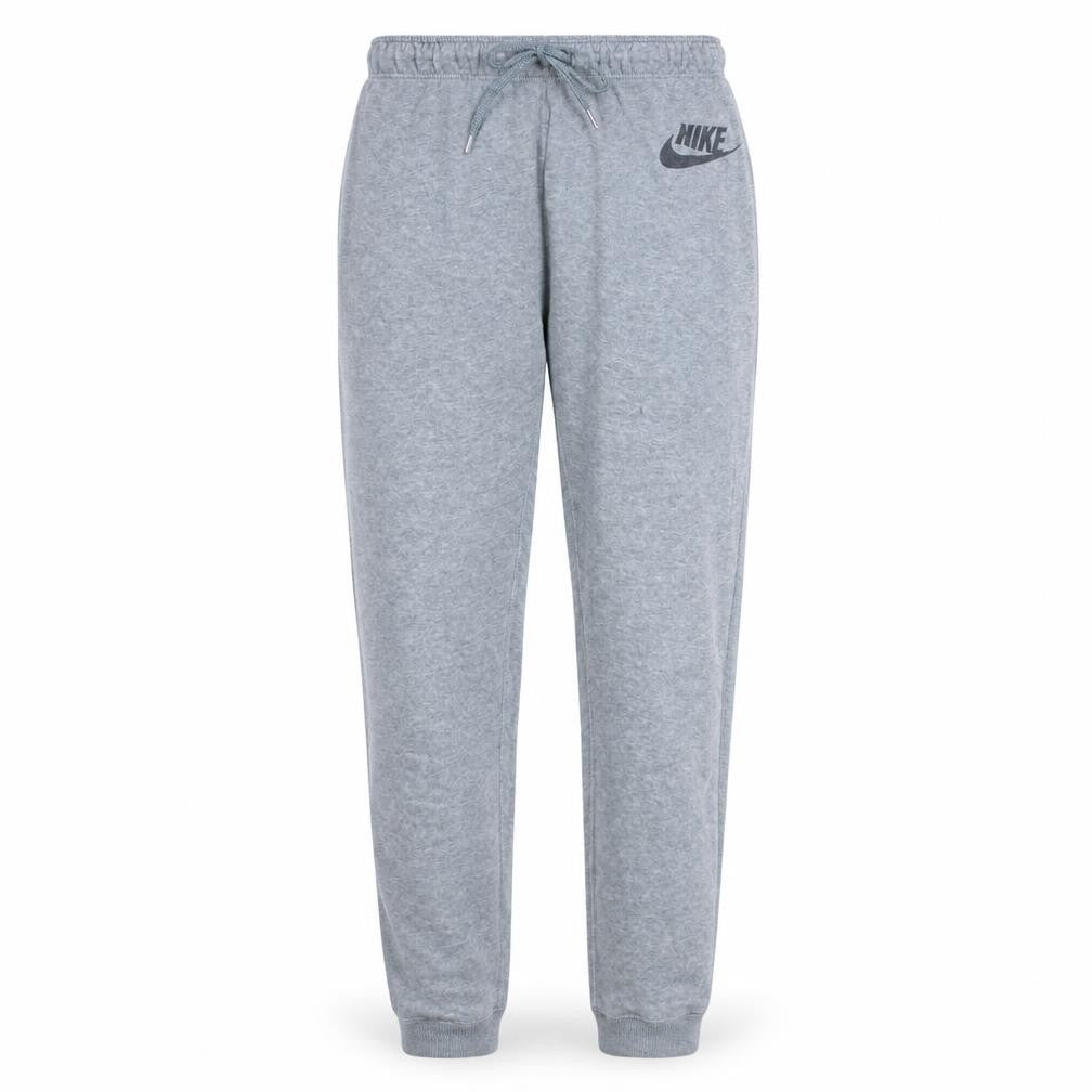 Front view of Nike Women's Grey M Tapered Sweatpants with Drawstring Logo