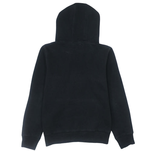 Adidas Boys Black Pullover Hoodie Size 164 Fleece Logo Sweatshirt