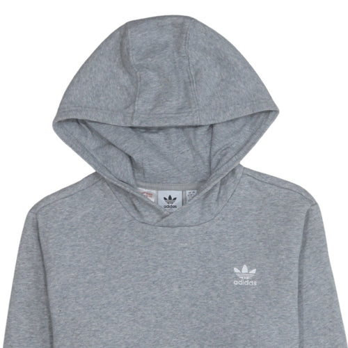 Adidas Boys Grey Pullover Hoodie 13-14 Years Regular Fit Fleece Sweatshirt