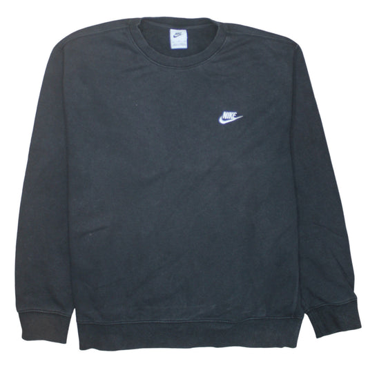 Nike Mens Black Crew Neck Pullover Sweatshirt L Regular Fit