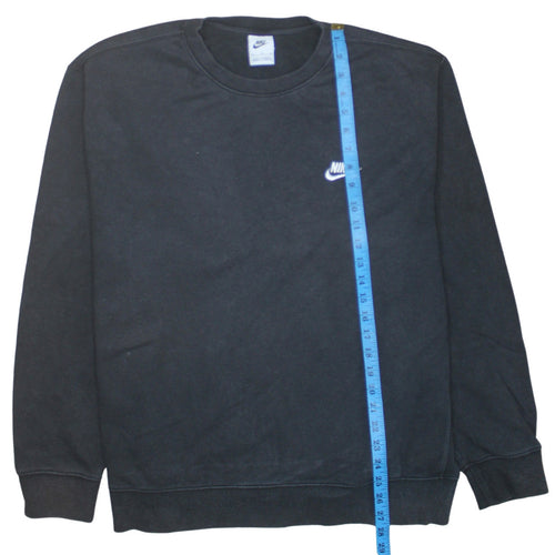Nike Mens Black Crew Neck Pullover Sweatshirt L Regular Fit