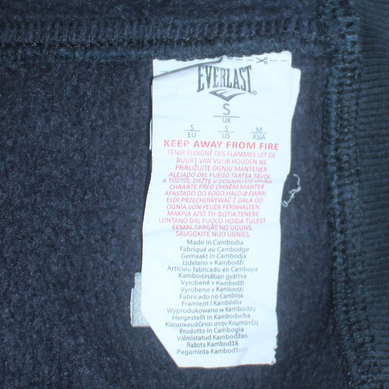 Everlast Men's Black Small Crew Neck Fleece Sweatshirt