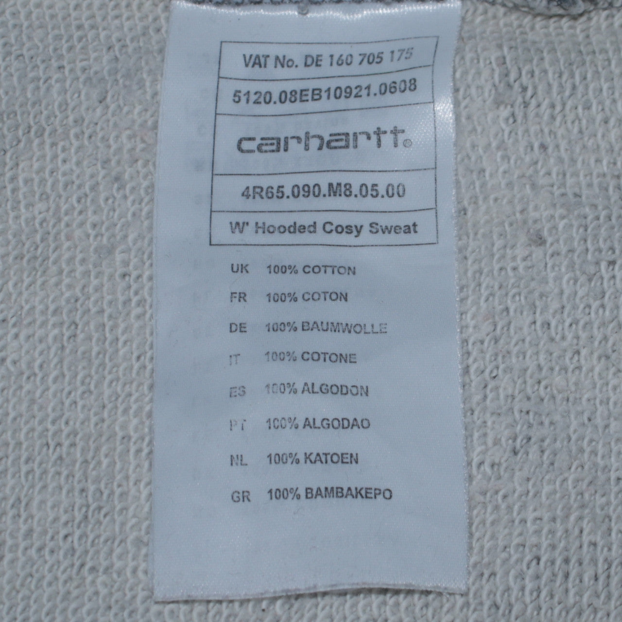 Carhartt Men's Grey Pullover Hoodie Size S Cotton Sweatshirt