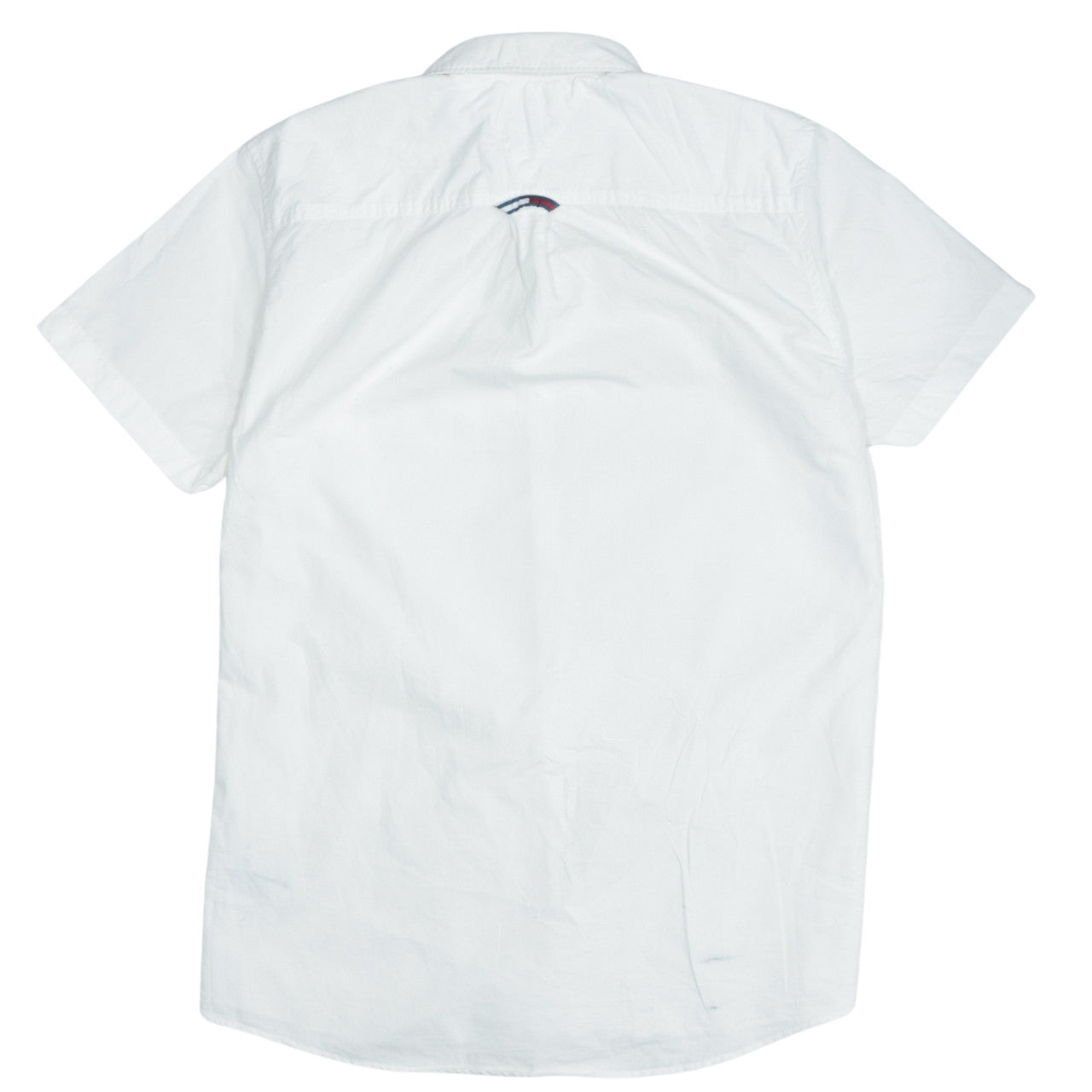 Tommy Jeans Men's White Short Sleeve Button-Up Cotton Shirt Size S