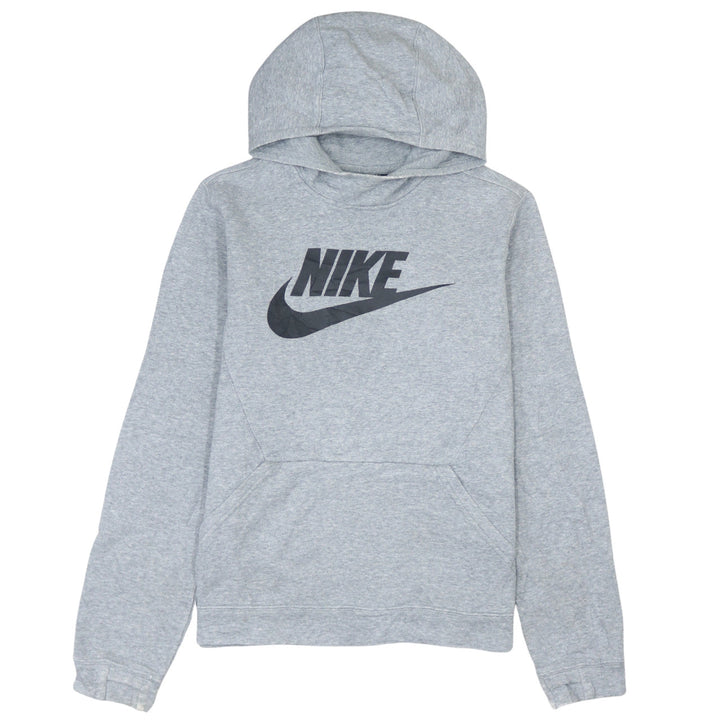 Nike Boys Grey XL Pullover Fleece Hoodie with Logo Graphic Print