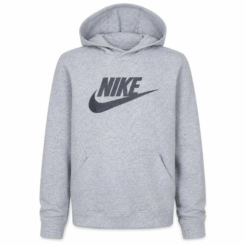 Nike Boys Grey XL Pullover Fleece Hoodie with Logo Graphic Print
