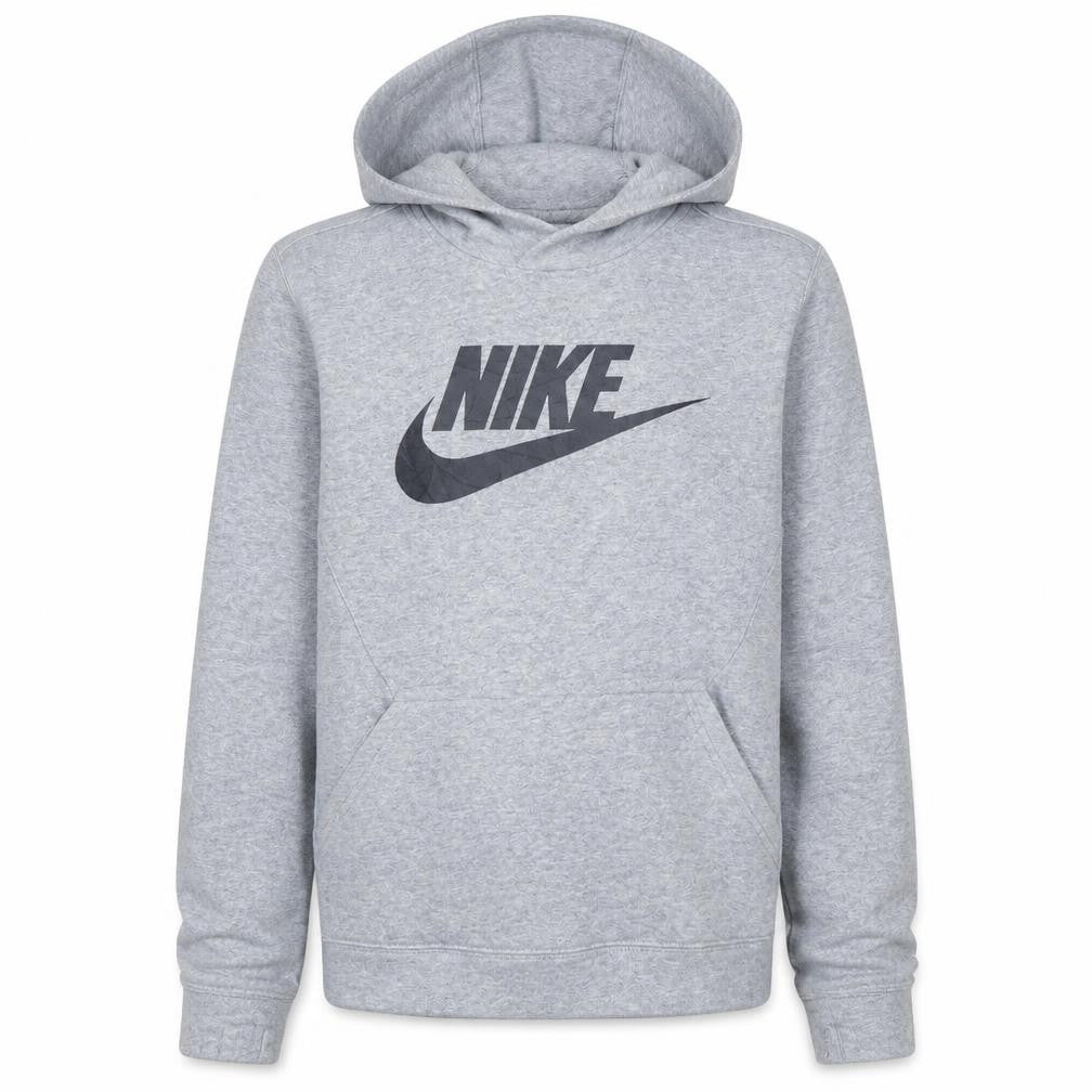 Nike Boys Grey XL Pullover Fleece Hoodie with Logo Graphic Print