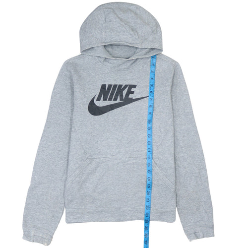 Nike Boys Grey XL Pullover Fleece Hoodie with Logo Graphic Print
