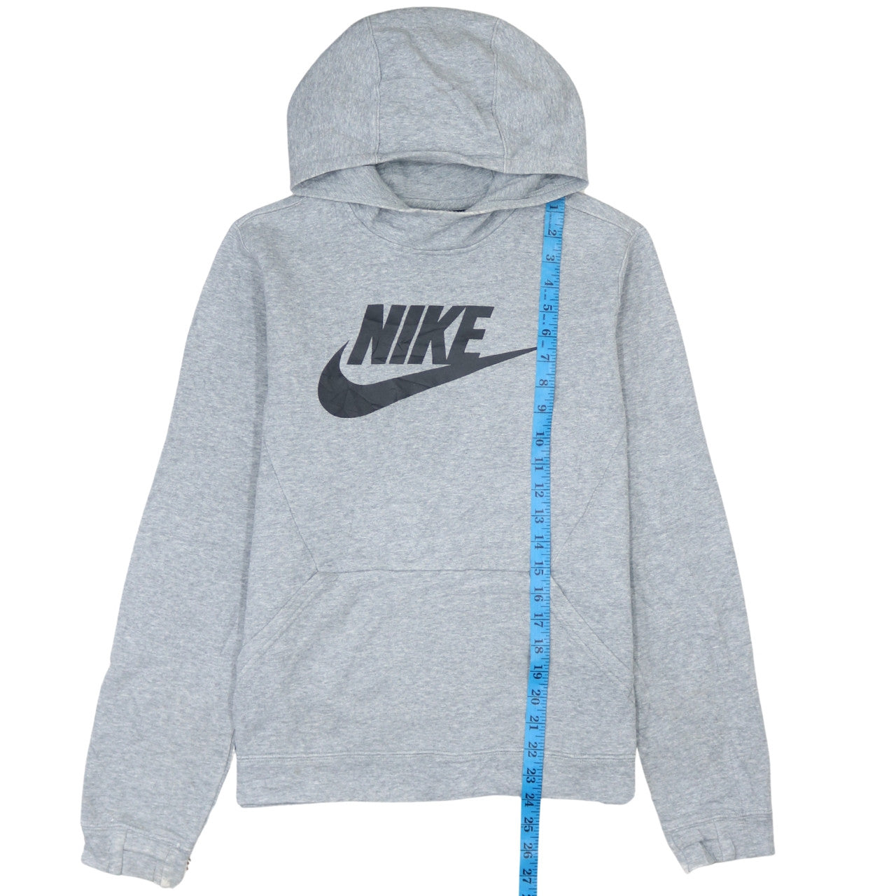 Nike Boys Grey XL Pullover Fleece Hoodie with Logo Graphic Print