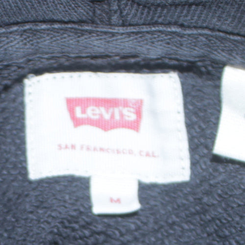 Levi's Men's Black Pullover Hoodie M Logo Fleece Sweatshirt