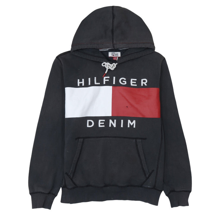 Tommy Hilfiger Denim Men’s Black Pullover Hoodie L Fleece Graphic