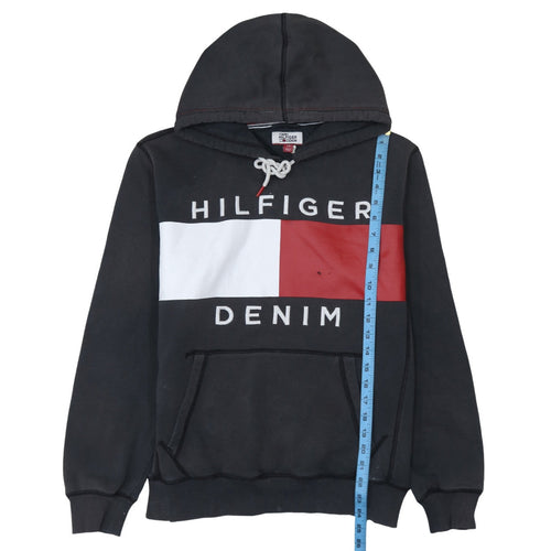 Tommy Hilfiger Denim Men’s Black Pullover Hoodie L Fleece Graphic