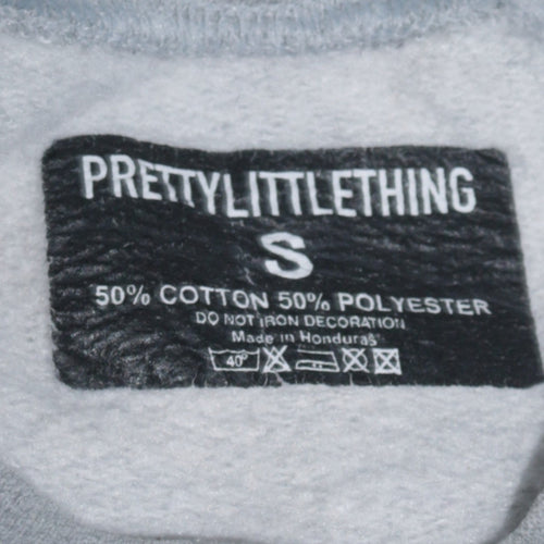 PrettyLittleThing Womens Grey California West Coast Pullover Sweatshirt Size S
