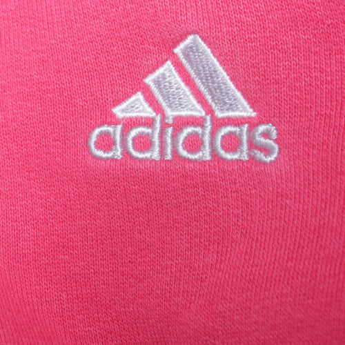 Adidas Women Pink Full Zip Hoodie Fleece Lined Size M