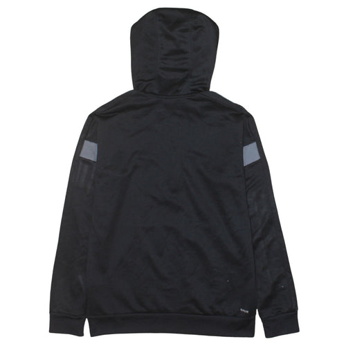 Adidas Boys Black 13-14 Years Pullover Hoodie with 1/4 Zip & Logo