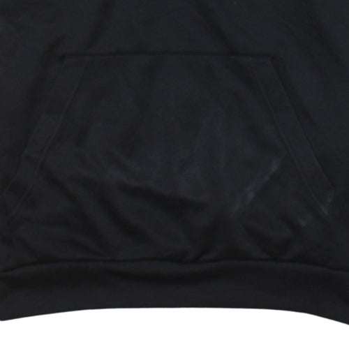 Adidas Boys Black 13-14 Years Pullover Hoodie with 1/4 Zip & Logo