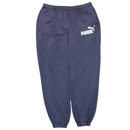 Puma Men's Blue Fleece Sweatpants L Regular Fit Casual Trousers