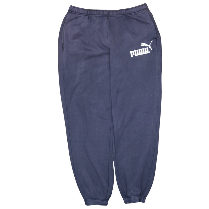 Puma Men's Blue Fleece Sweatpants L Regular Fit Casual Trousers