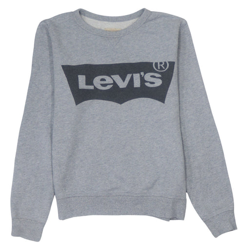 Levi's Boys Grey Logo Crew Neck Sweatshirt Size 14 Cotton Casual