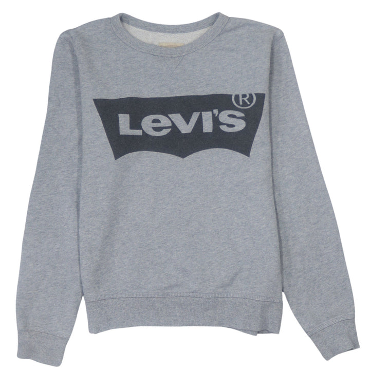 Levi's Boys Grey Logo Crew Neck Sweatshirt Size 14 Cotton Casual