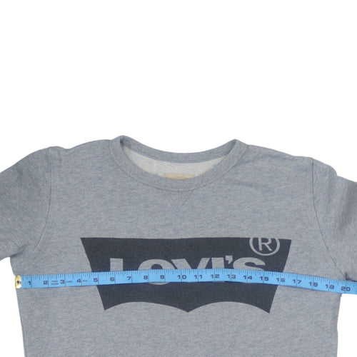 Levi's Boys Grey Logo Crew Neck Sweatshirt Size 14 Cotton Casual