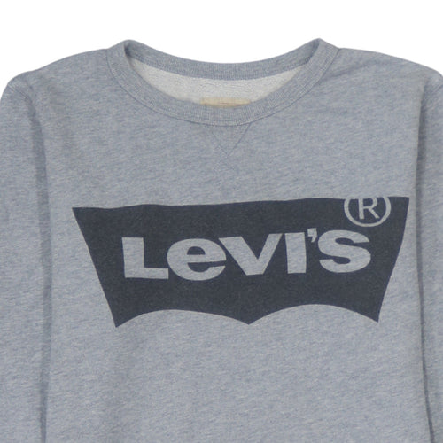 Levi's Boys Grey Logo Crew Neck Sweatshirt Size 14 Cotton Casual