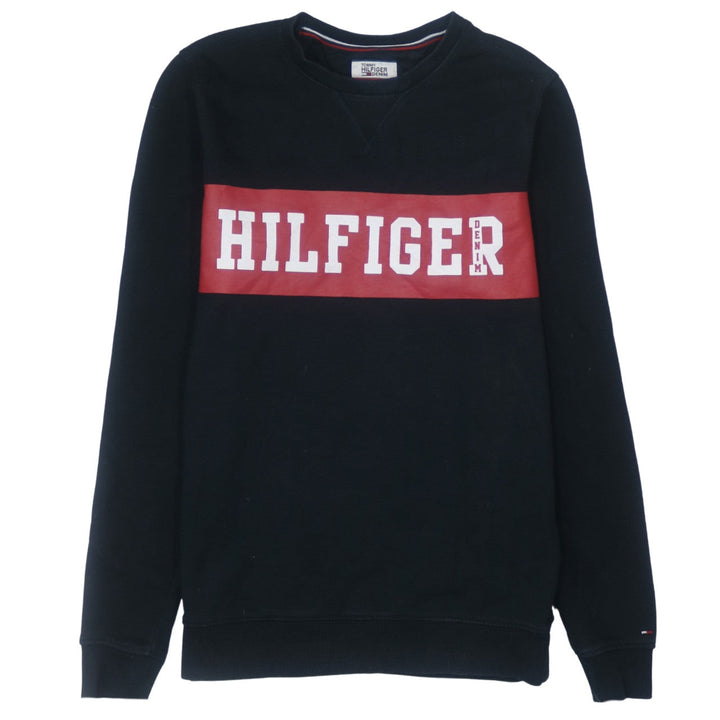 Tommy Hilfiger Denim Men's Black Logo Crew Neck Sweatshirt M