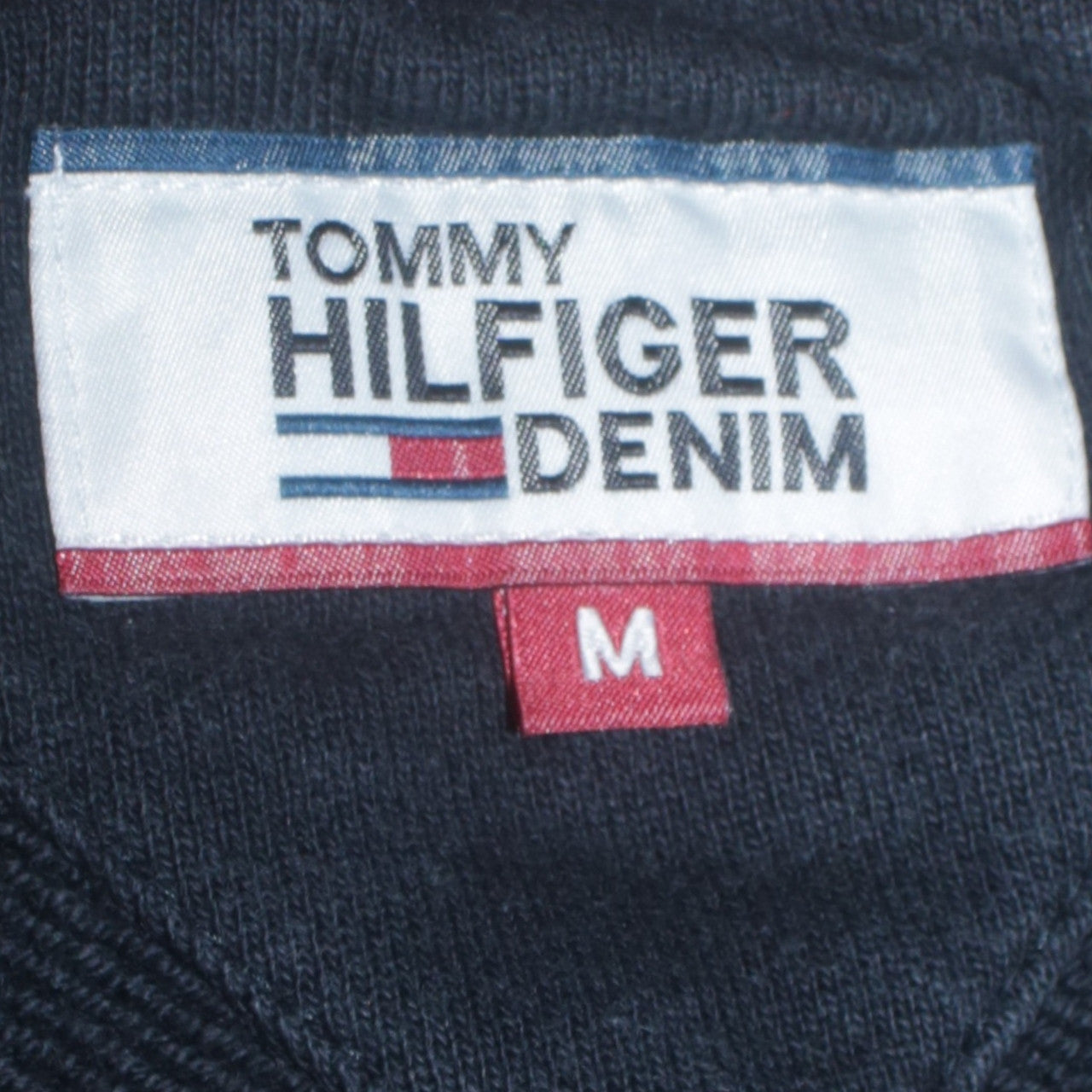 Tommy Hilfiger Denim Men's Black Logo Crew Neck Sweatshirt M