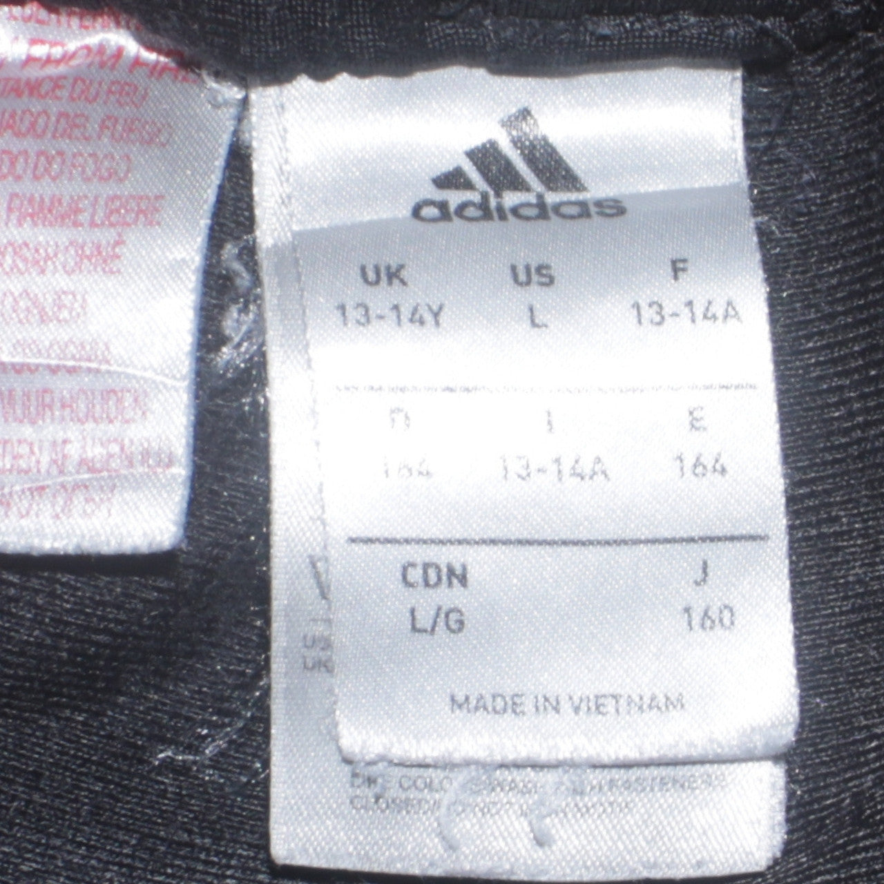 adidas Boys Black 13-14 Years Track Pants Tapered Fit Sports Trousers