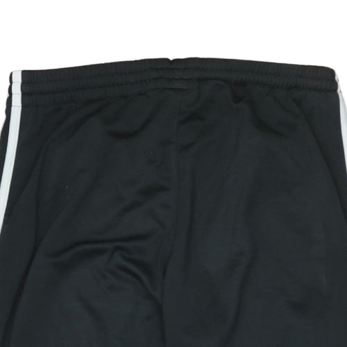 adidas Boys Black 13-14 Years Track Pants Tapered Fit Sports Trousers