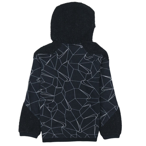 Nike Boys Black Full Zip Hoodie Sweatshirt 128-137cm S Graphic Fleece