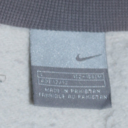 Nike Boys Grey Track Jacket Full Zip Fleece Lined 12-13 Years