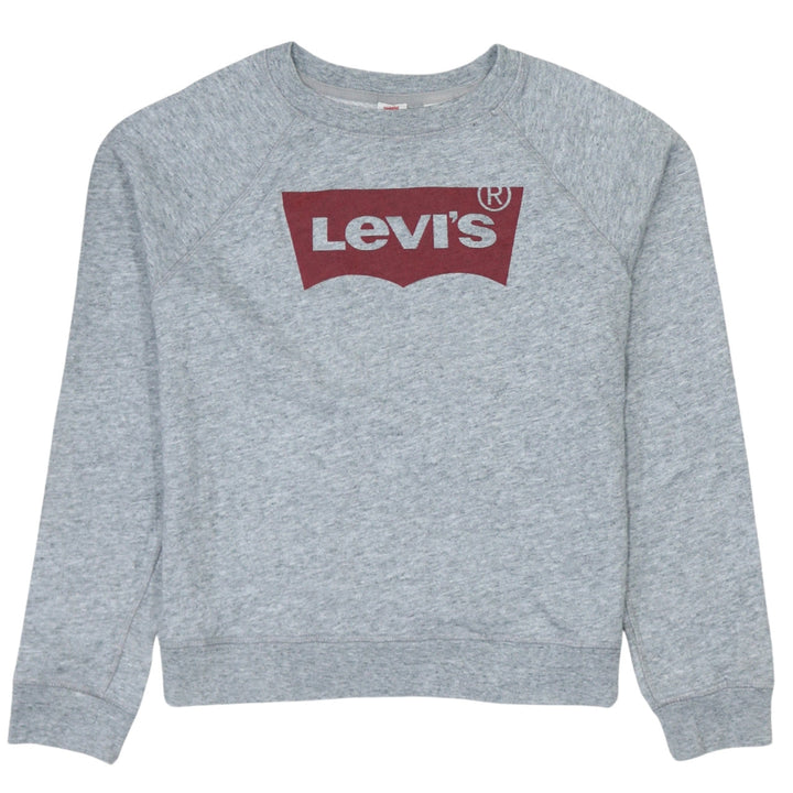 Levi's Womens Grey Crew Neck Logo Pullover Sweatshirt Size S