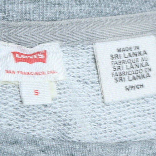 Levi's Womens Grey Crew Neck Logo Pullover Sweatshirt Size S