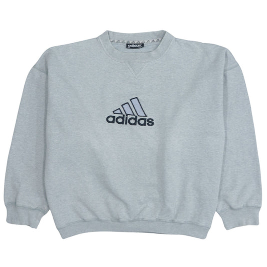 Adidas Women Grey Crew Neck Pullover Sweatshirt Size L
