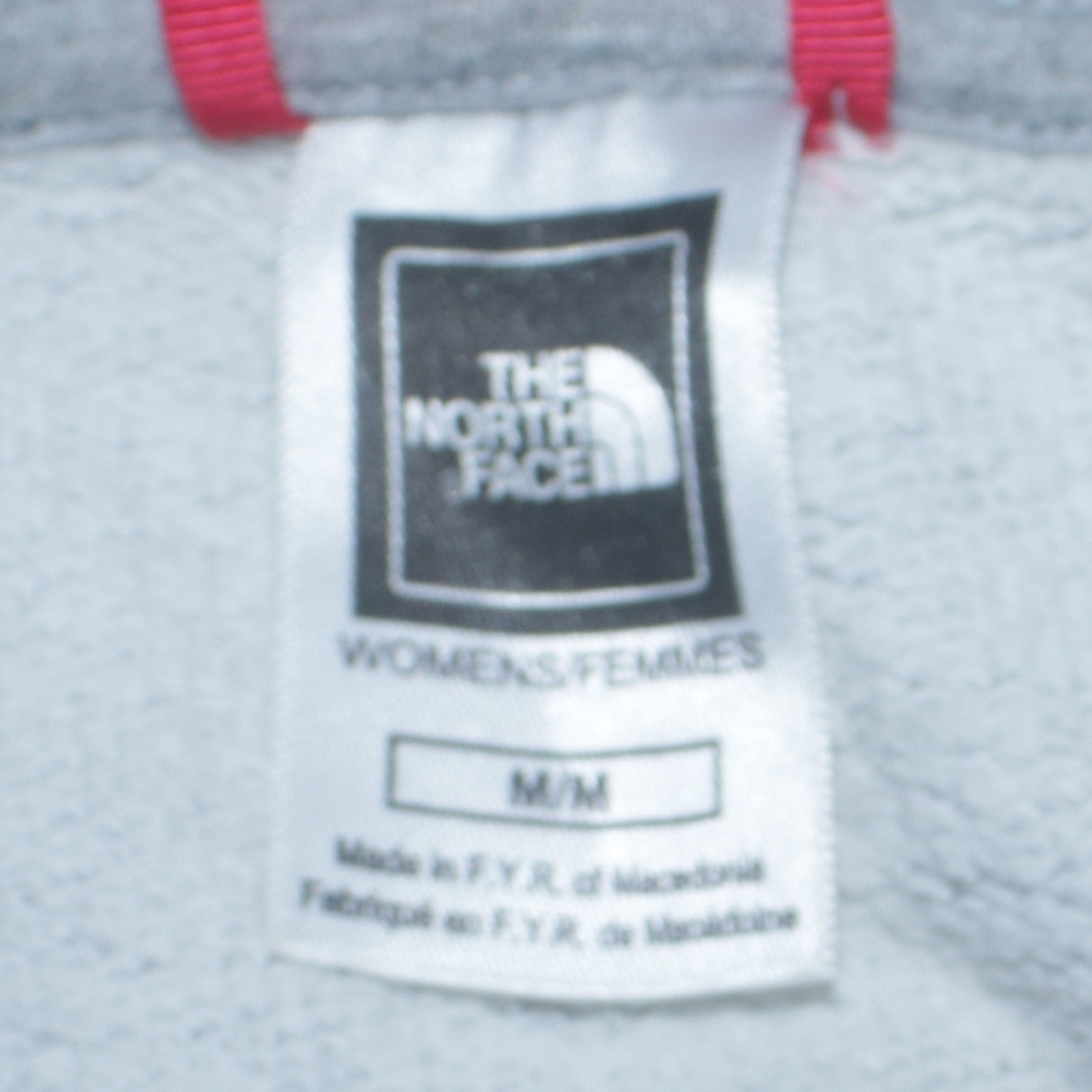 The North Face Womens Grey Pullover Hoodie M Logo Print Cotton Blend