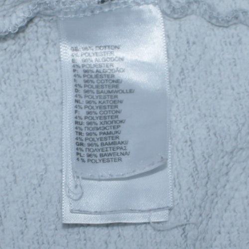 The North Face Womens Grey Pullover Hoodie M Logo Print Cotton Blend