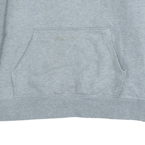 The North Face Womens Grey Pullover Hoodie M Logo Print Cotton Blend