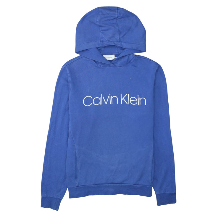 Calvin Klein Men's Blue Pullover Hoodie XL Logo Fleece Sweatshirt