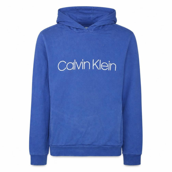 Calvin Klein Men's Blue Pullover Hoodie XL Logo Fleece Sweatshirt