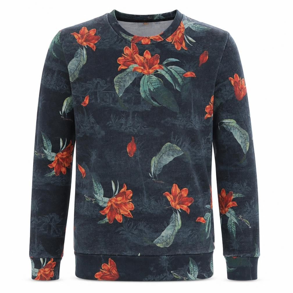 Front view of Carhartt Men's Multicoloured Floral Cotton Pullover Sweatshirt S