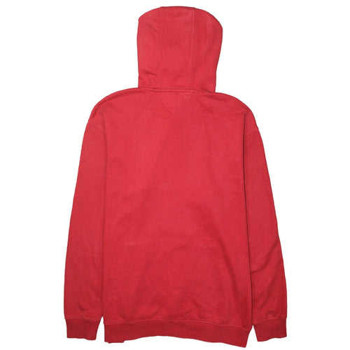 Tommy Jeans Men's Red Relaxed Fit Pullover Hoodie XL