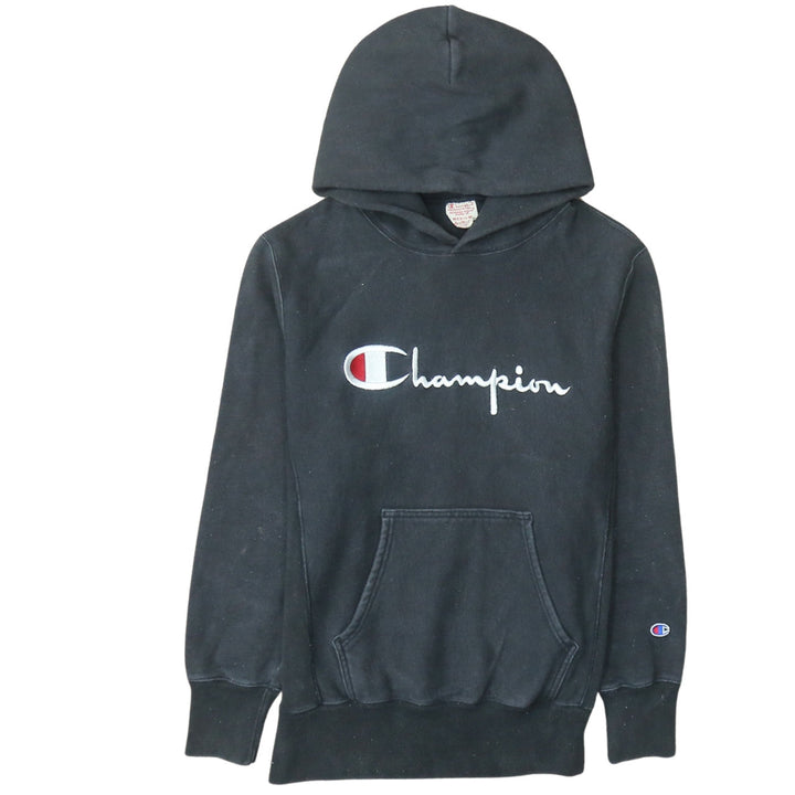 Champion Men's Black Medium Pullover Hoodie Embroidered Logo