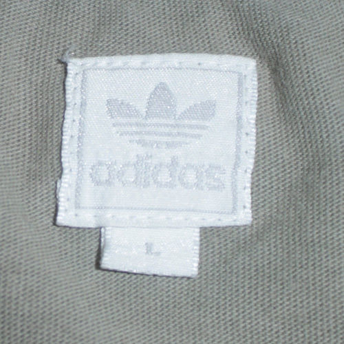 Adidas Men Grey Graphic Logo T-Shirt L Crew Neck Cotton