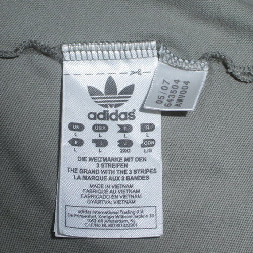 Adidas Men Grey Graphic Logo T-Shirt L Crew Neck Cotton