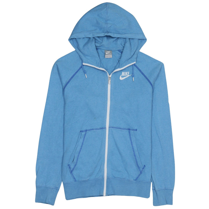 Nike Womens Blue Full Zip Hoodie Sweatshirt Size M Cotton Sportswear
