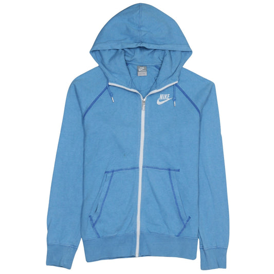 Nike Womens Blue Full Zip Hoodie Sweatshirt Size M Cotton Sportswear