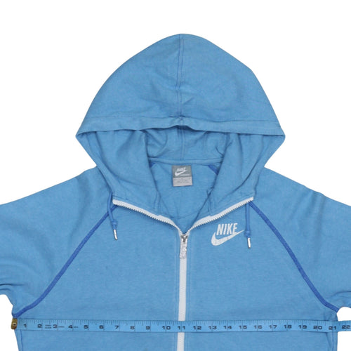 Nike Womens Blue Full Zip Hoodie Sweatshirt Size M Cotton Sportswear