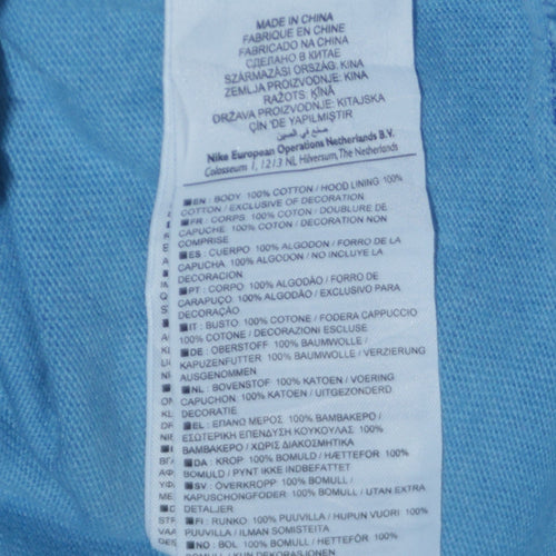Nike Womens Blue Full Zip Hoodie Sweatshirt Size M Cotton Sportswear