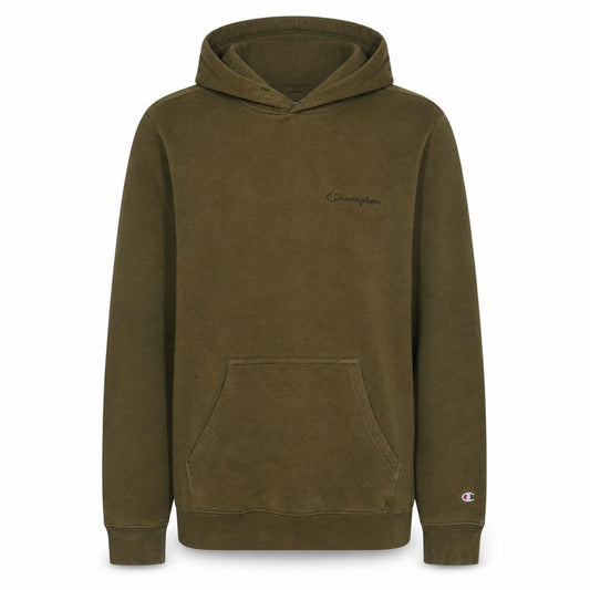 Front view of Champion Men's Green Pullover Hoodie Medium Regular Fit